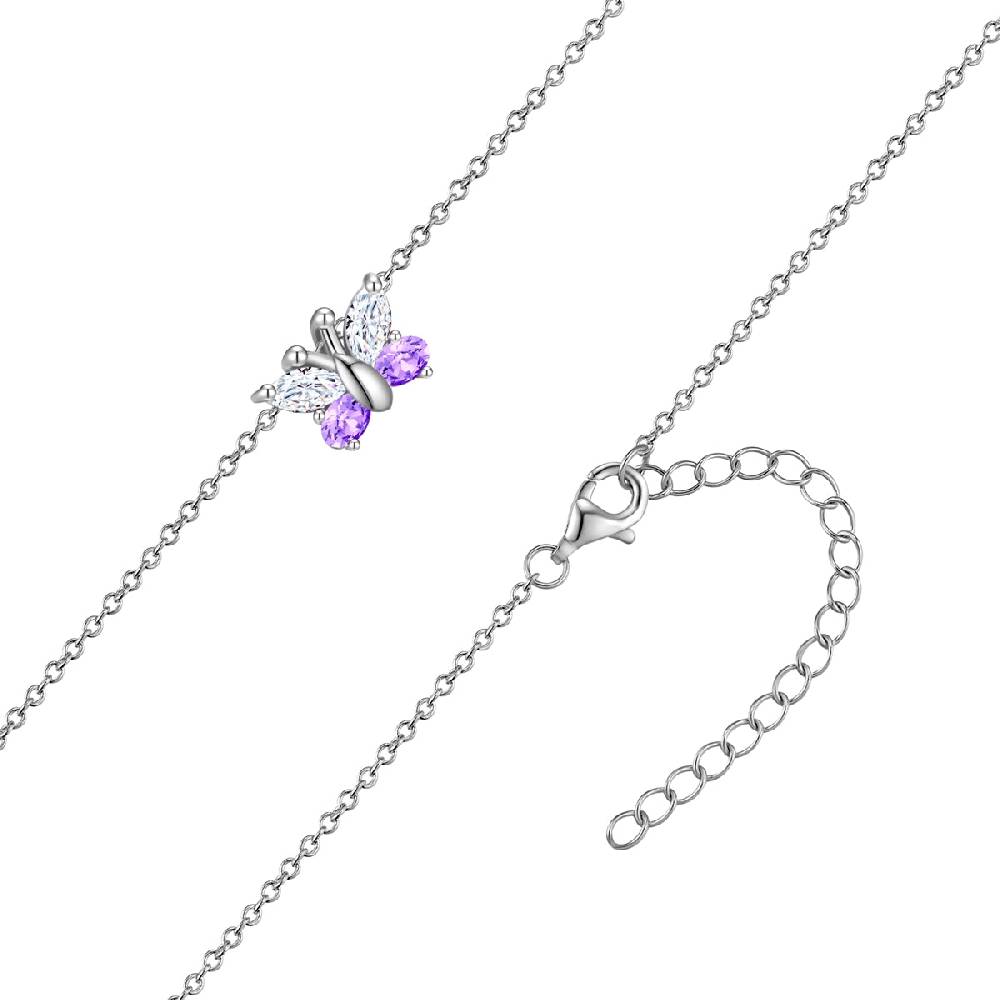 Rafaela Donata Kette mit Anhänger Sterling Silber Zirkonia weiß violett Sonderangebot der Fabrik