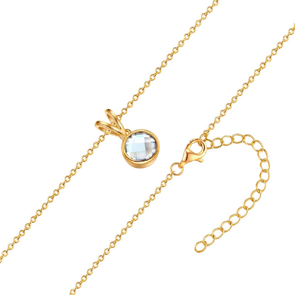 Rafaela Donata Kette mit Anhänger Sterling Silber gelbgold Zirkonia weiß 50% Rabatt mit kostenlosem Versand