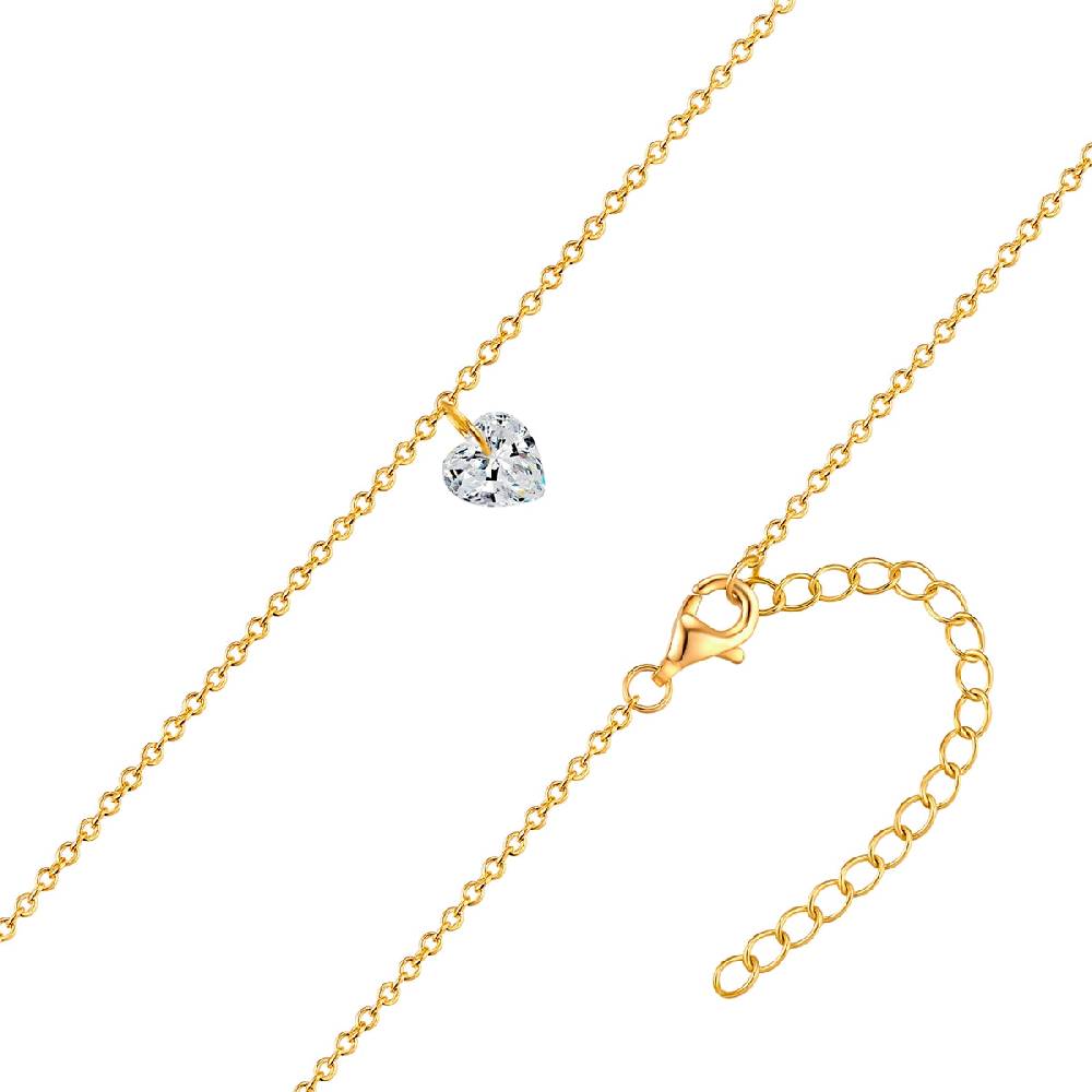 Rafaela Donata Kette mit Anhänger Sterling Silber gelbgold Zirkonia weiß Clearance-Verkauf