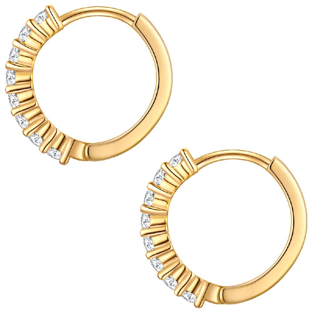 Rafaela Donata Creolen Sterling Silber gelbgold Zirkonia weiß Sonderangebot