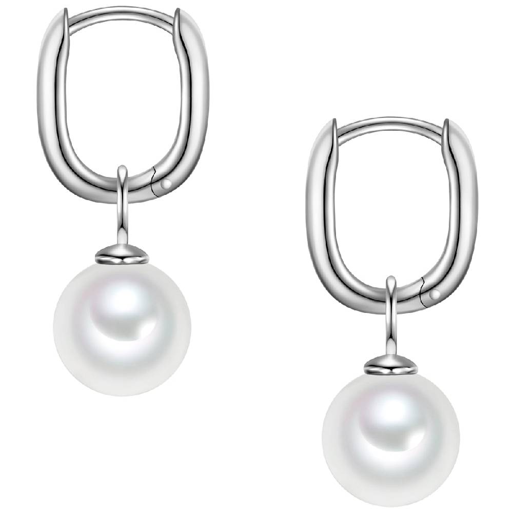 Rafaela Donata Creolen Sterling Silber Zirkonia weiß Muschelkernperle weiß Günstig kaufen