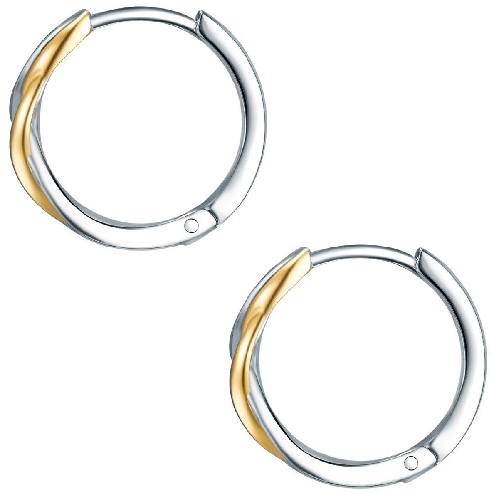 Rafaela Donata Creolen Sterling Silber bi-Color Zirkonia weiß Top Angebot