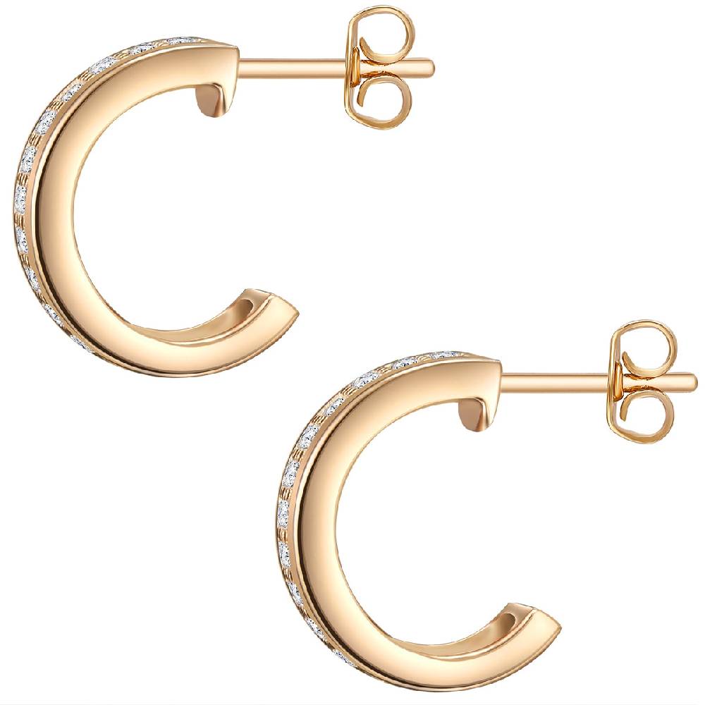 Rafaela Donata Creolen Sterling Silber gelbgold Zirkonia weiß Blitzangebot
