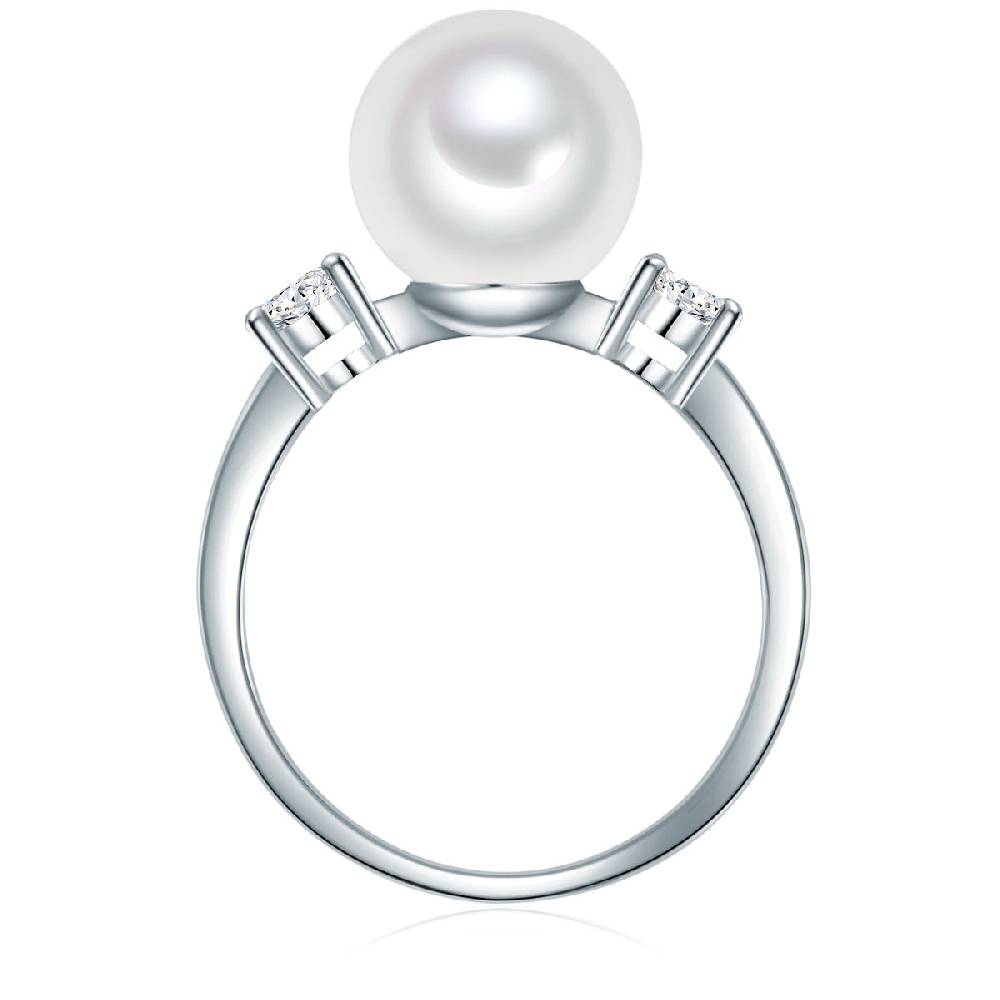 Rafaela Donata Ring Sterling Silber Muschelkernperle weiß Zirkonia weiß Bis zu 50% Rabatt