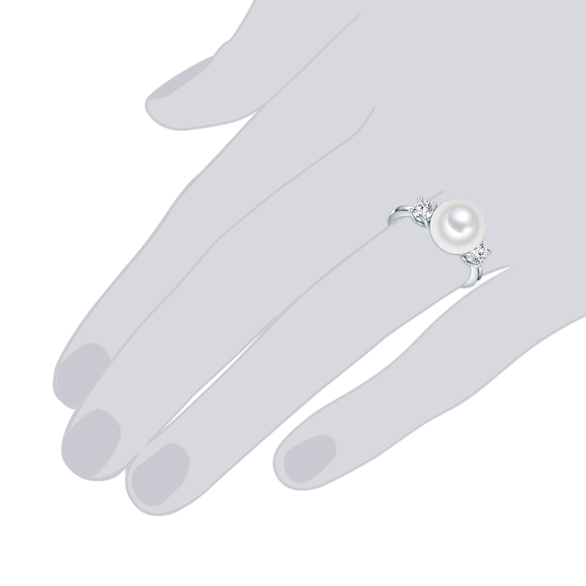 Rafaela Donata Ring Sterling Silber Muschelkernperle weiß Zirkonia weiß Bis zu 50% Rabatt