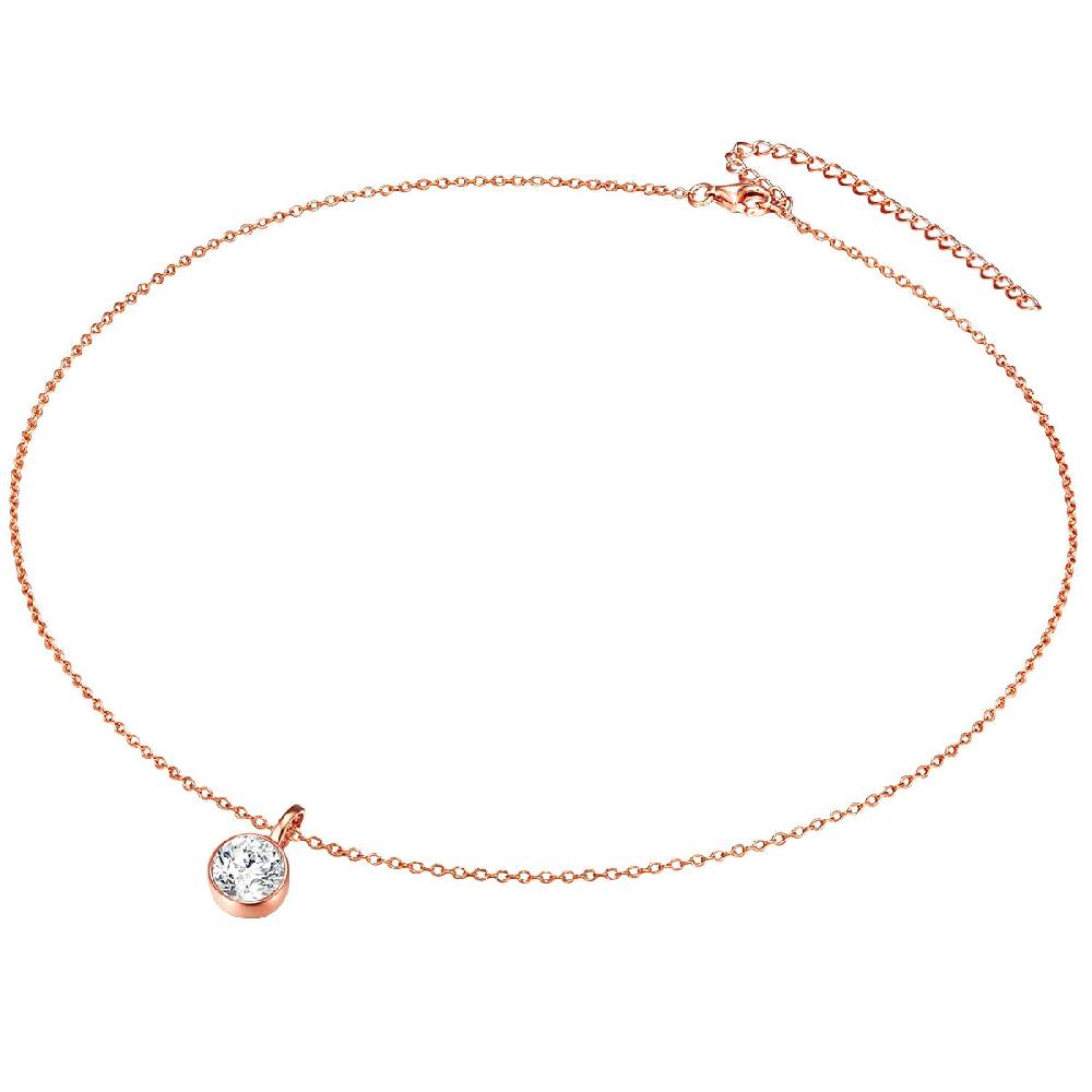 Rafaela Donata Set (Kette+Ohrstecker) Sterling Silber roségold verziert mit Kristallen von Swarovski® weiß Blitzverkäufe