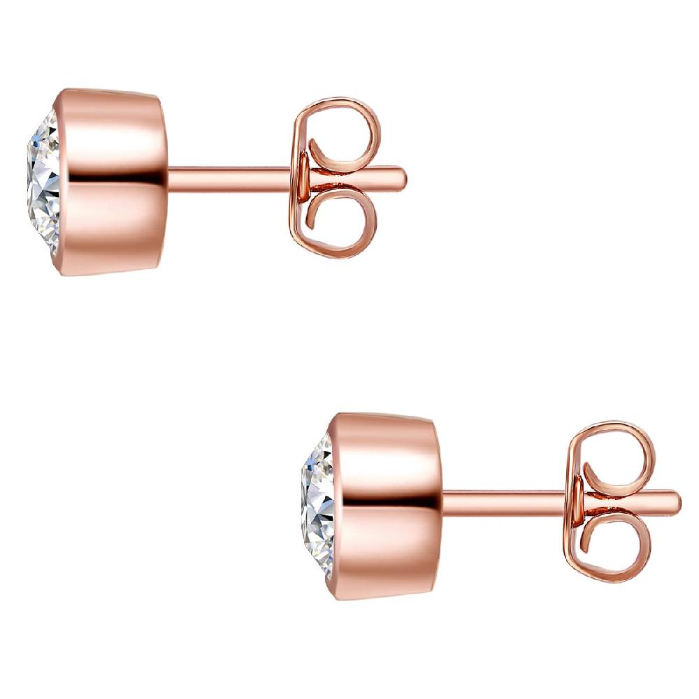 Rafaela Donata Set (Kette+Ohrstecker) Sterling Silber roségold verziert mit Kristallen von Swarovski® weiß Blitzverkäufe