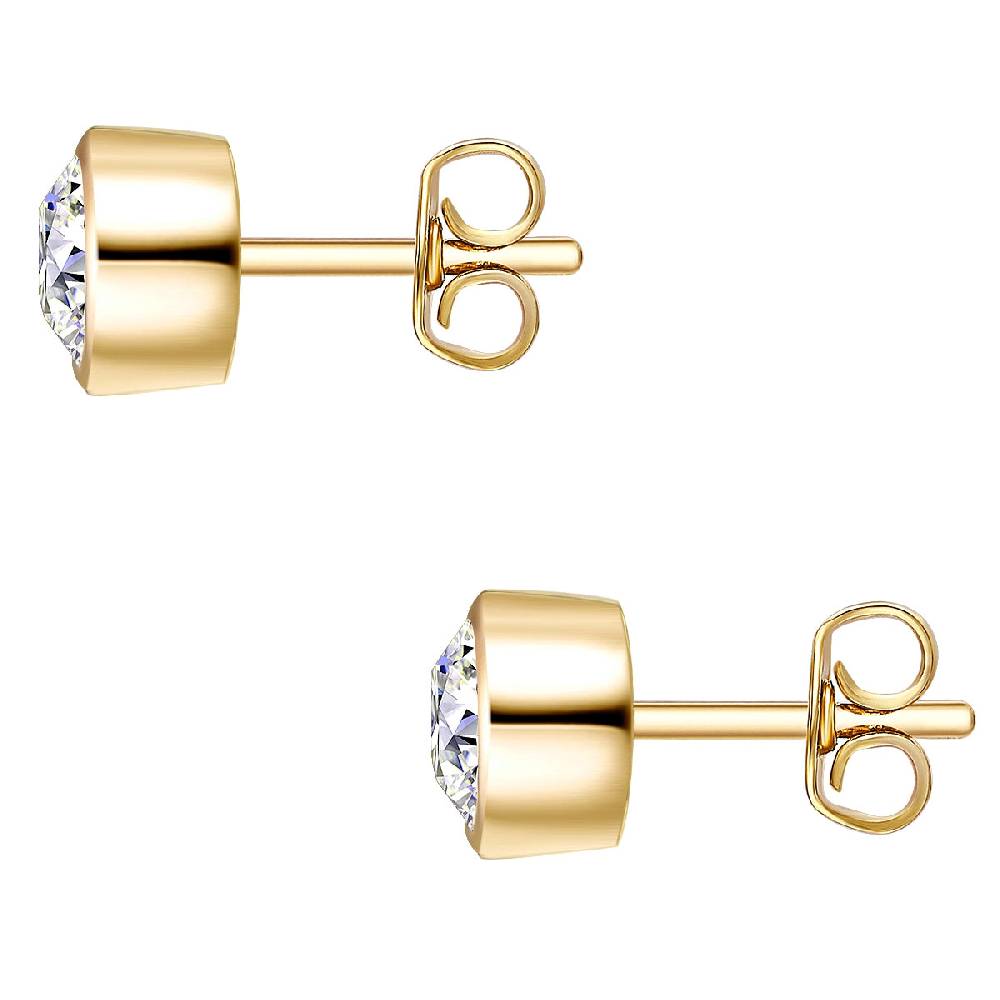 Rafaela Donata Set (Kette+Ohrstecker) Sterling Silber gelbgold verziert mit Kristallen von Swarovski® weiß Fabrikpreis