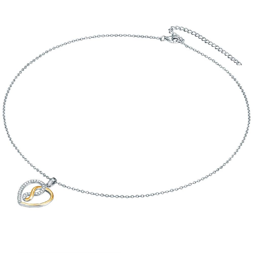 Rafaela Donata Kette mit Anhänger Sterling Silber bi-Color Zirkonia weiß Blitzangebot