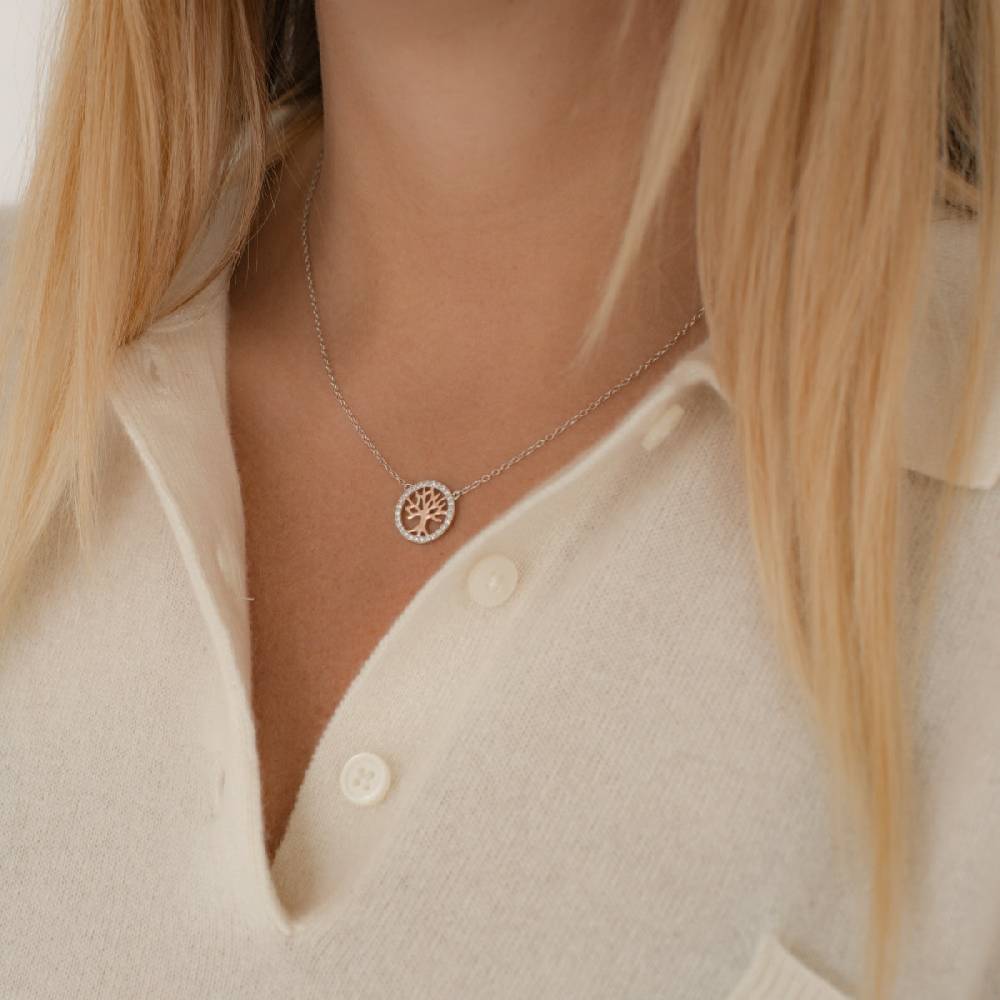 Rafaela Donata Kette mit Anhänger Sterling Silber bi-Color Zirkonia weiß Tägliche Deals