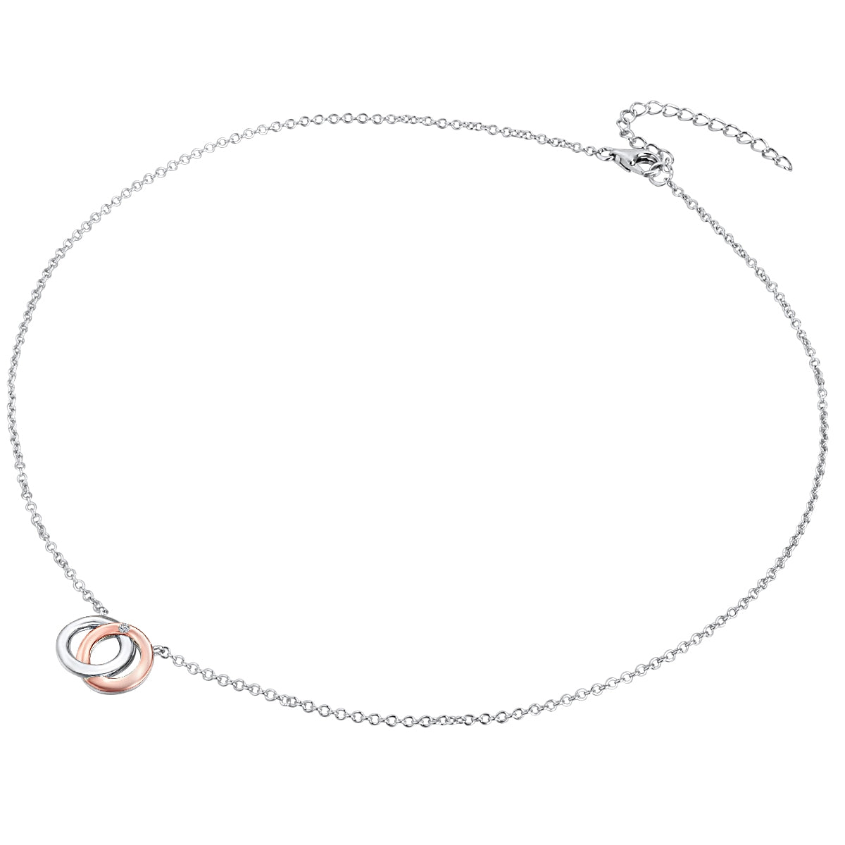Rafaela Donata Kette mit Anhänger Sterling Silber bi-Color Diamant weiß Letzter Tag