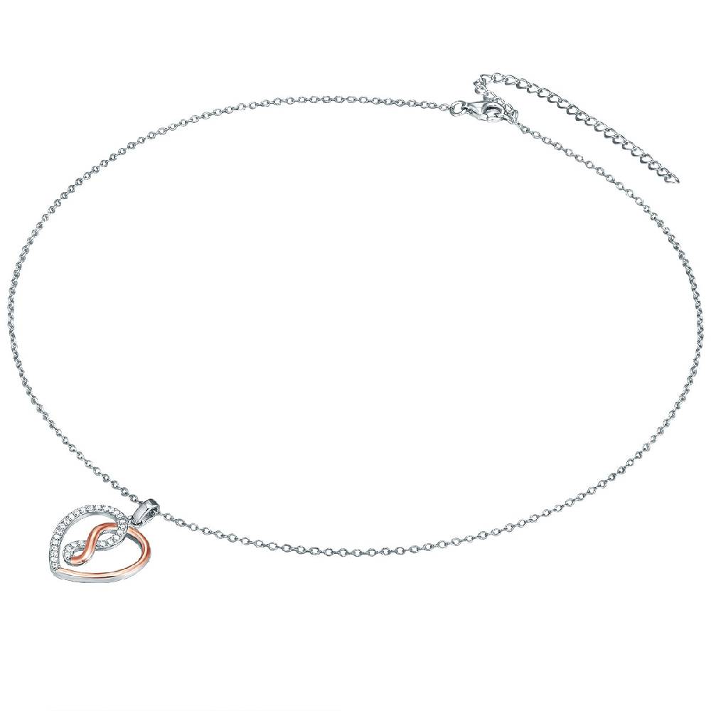 Rafaela Donata Kette mit Anhänger Sterling Silber bi-Color Zirkonia weiß Vierteljährliche Förderung