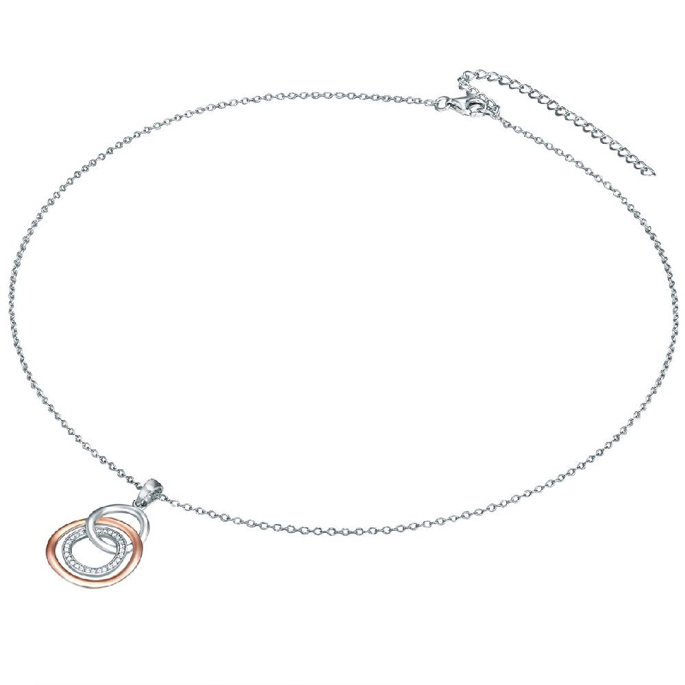 Rafaela Donata Kette mit Anhänger Sterling Silber bi-Color Zirkonia weiß Nur noch ein Tag übrig