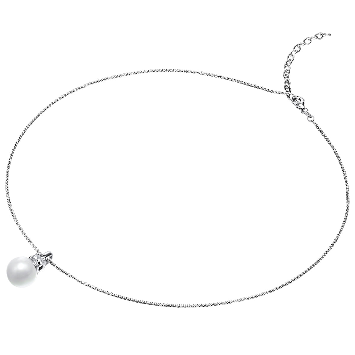 Rafaela Donata Kette mit Anhänger Sterling Silber Perle (synth.) weiß Zirkonia weiß 50% Rabatt mit kostenlosem Versand