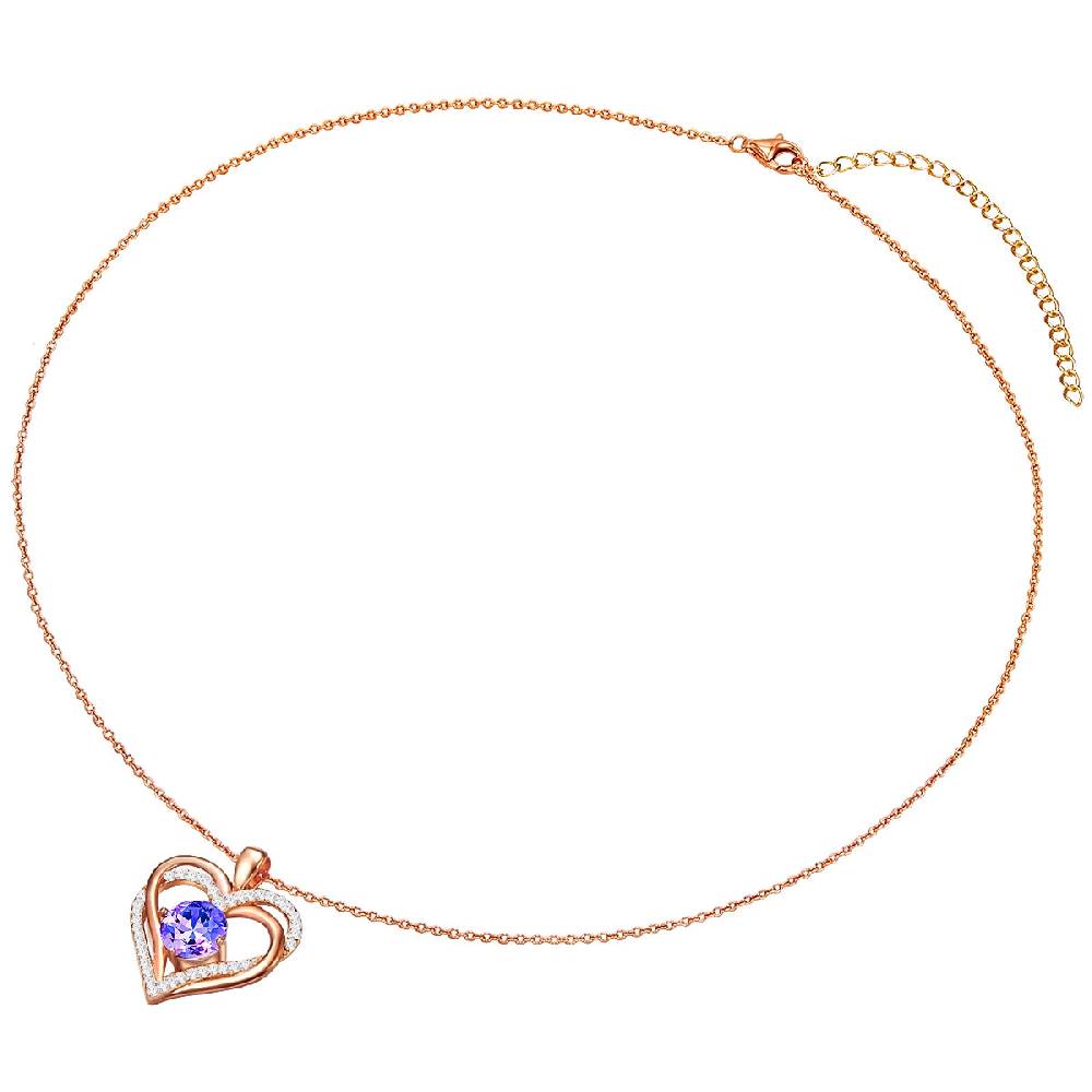 Rafaela Donata Kette mit Anhänger Sterling Silber roségold verziert mit Kristallen von Swarovski® violet Zirkonia w Fabrikladen