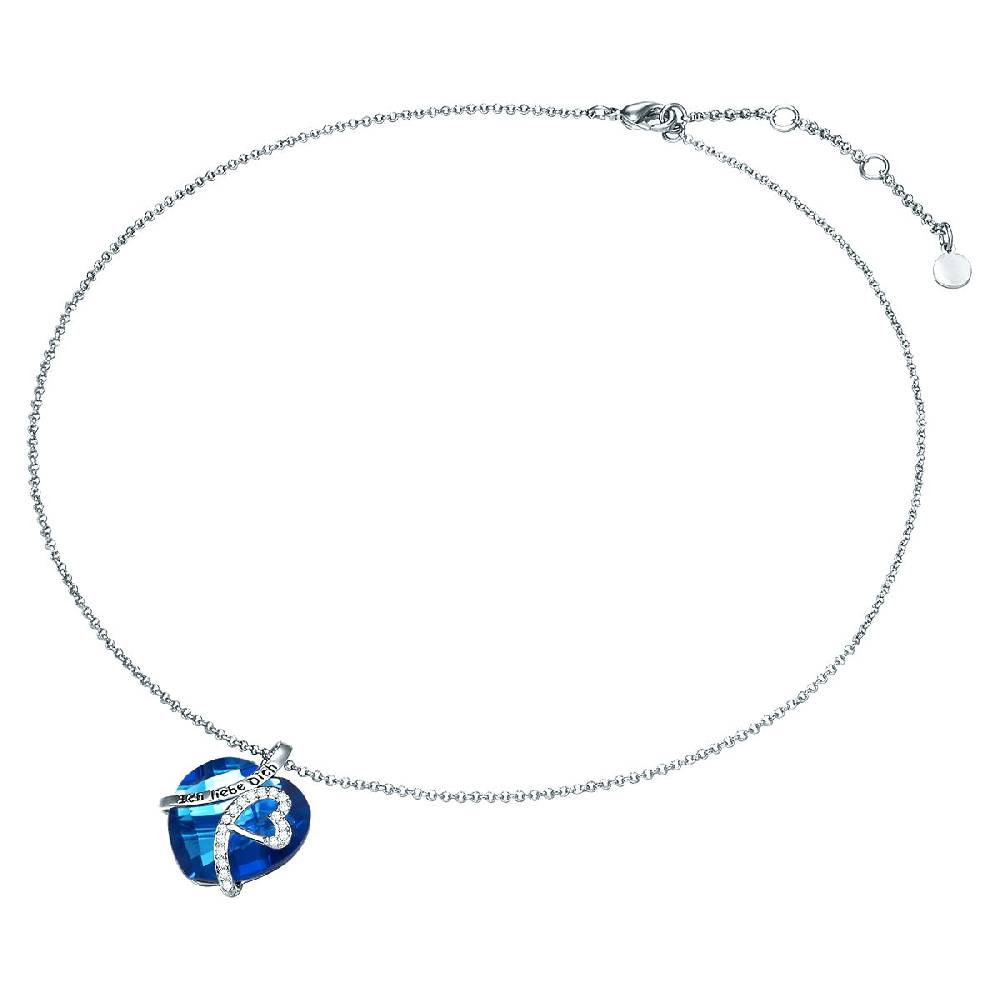 Rafaela Donata Kette mit Anhänger Zirkonia weiß Glas blau Auslauf