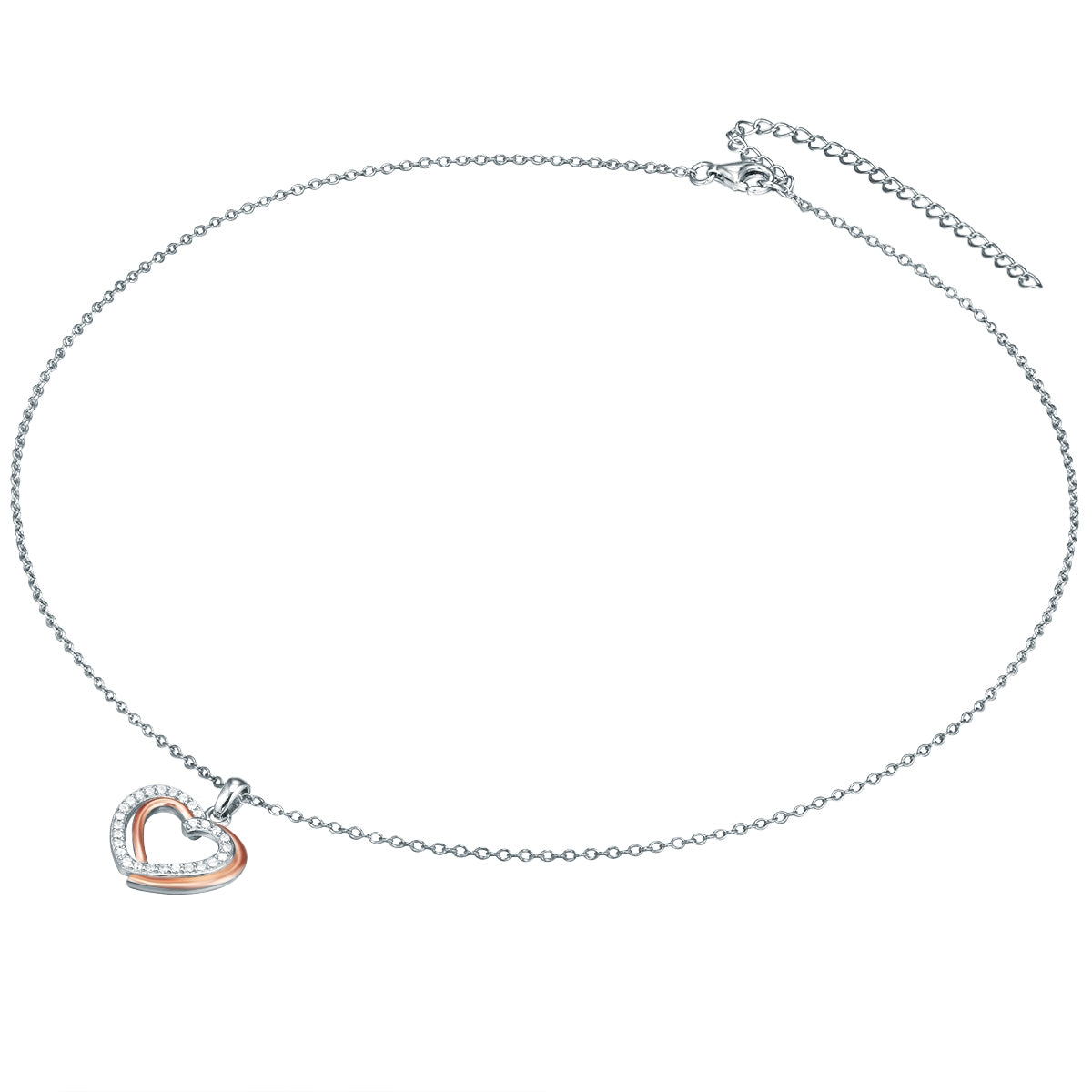 Rafaela Donata Kette mit Anhänger Sterling Silber bi-Color Zirkonia weiß Schlussverkauf