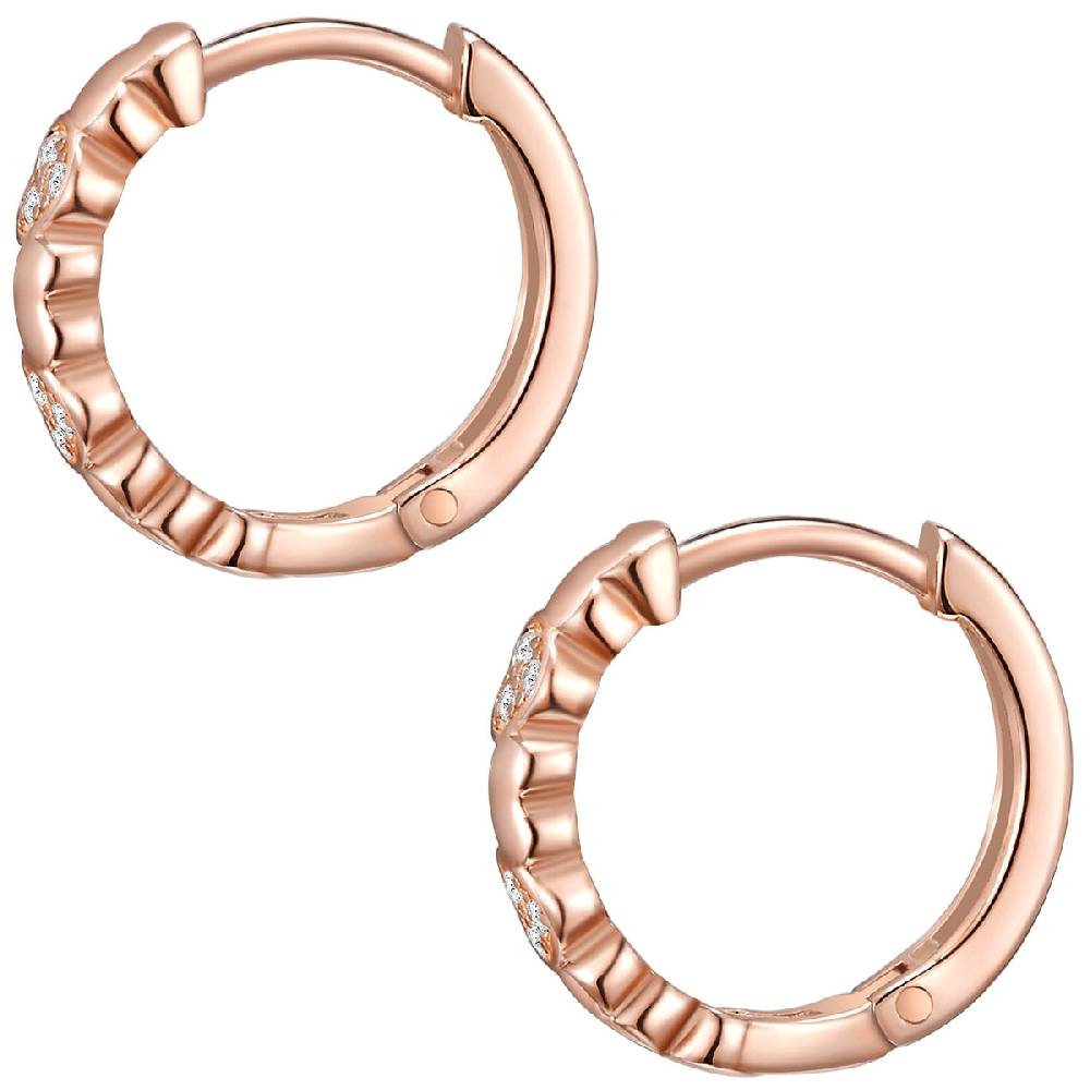 Rafaela Donata Creolen Sterling Silber roségold Zirkonia weiß Fabrikverkauf