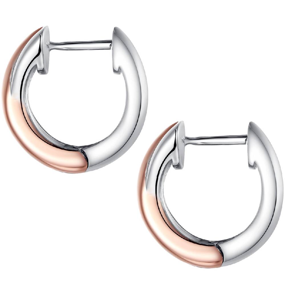 Rafaela Donata Klappcreolen Sterling Silber bi-Color Diamant weiß Fabrikpreis