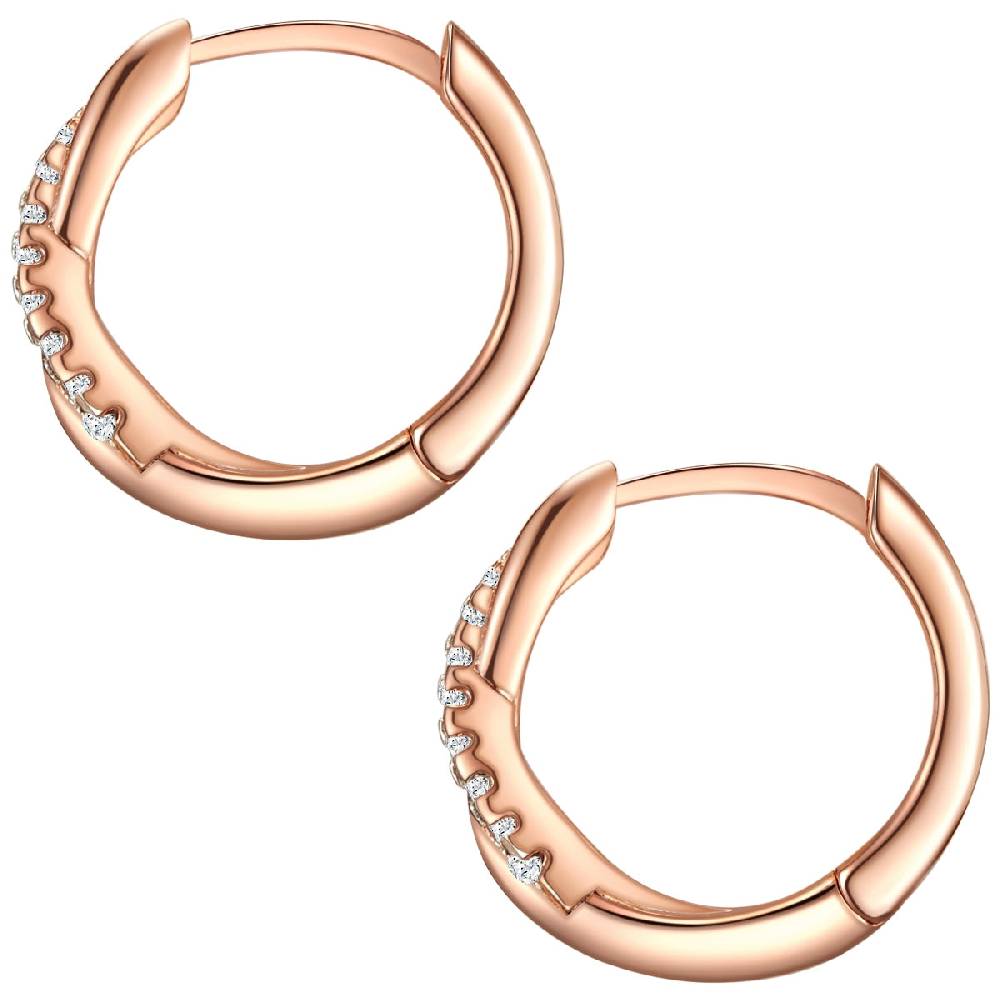 Rafaela Donata Klappcreolen Sterling Silber roségold Zirkonia weiß Sonderangebot