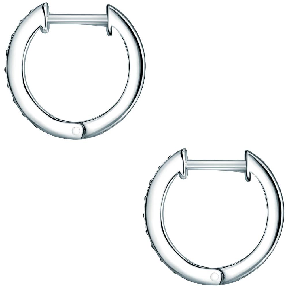 Rafaela Donata Klappcreolen Sterling Silber Zirkonia schwarz Begrenztes Angebot