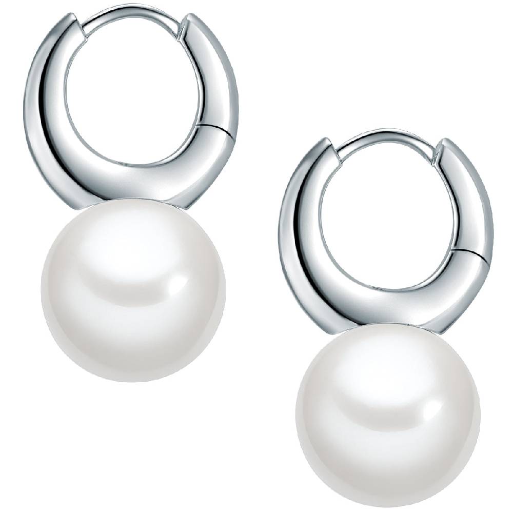 Rafaela Donata Creolen Sterling Silber Muschelkernperle weiß Black Friday