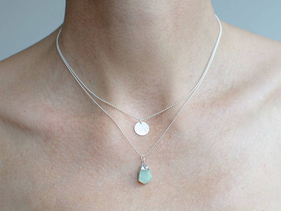 Renna Deluxe GEBURTSSTEIN Kette Silber Cyber Monday