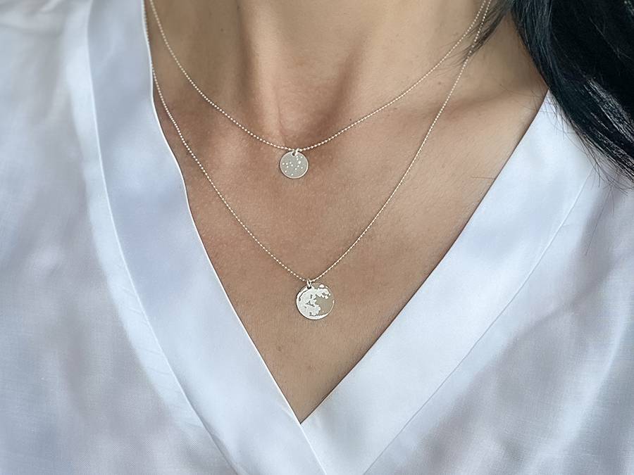 Renna Deluxe MOND Kette Silber – beidseitiges Motiv Neueste Mode