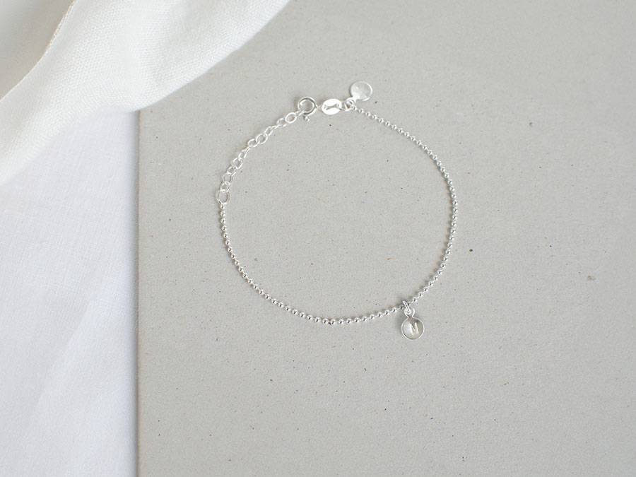 Renna Deluxe Kugel Armband mit BUCHSTABEN Silber Kauf eins, bekomm eins gratis