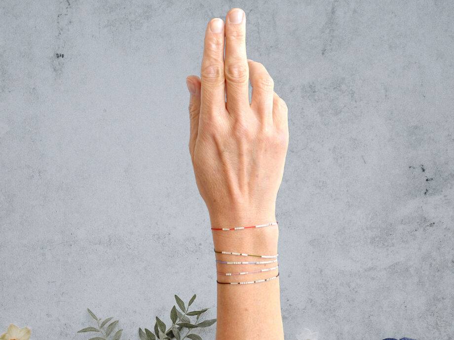 Renna Deluxe MORSE CODE Armband in 925er SILBER Letzter Tag