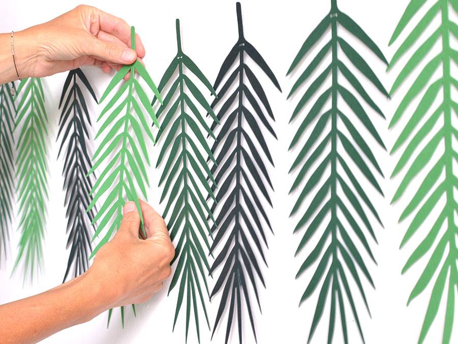 Renna Deluxe Palmen Girlande mit Palmenblättern Wanddekoration Riesige Rabatte