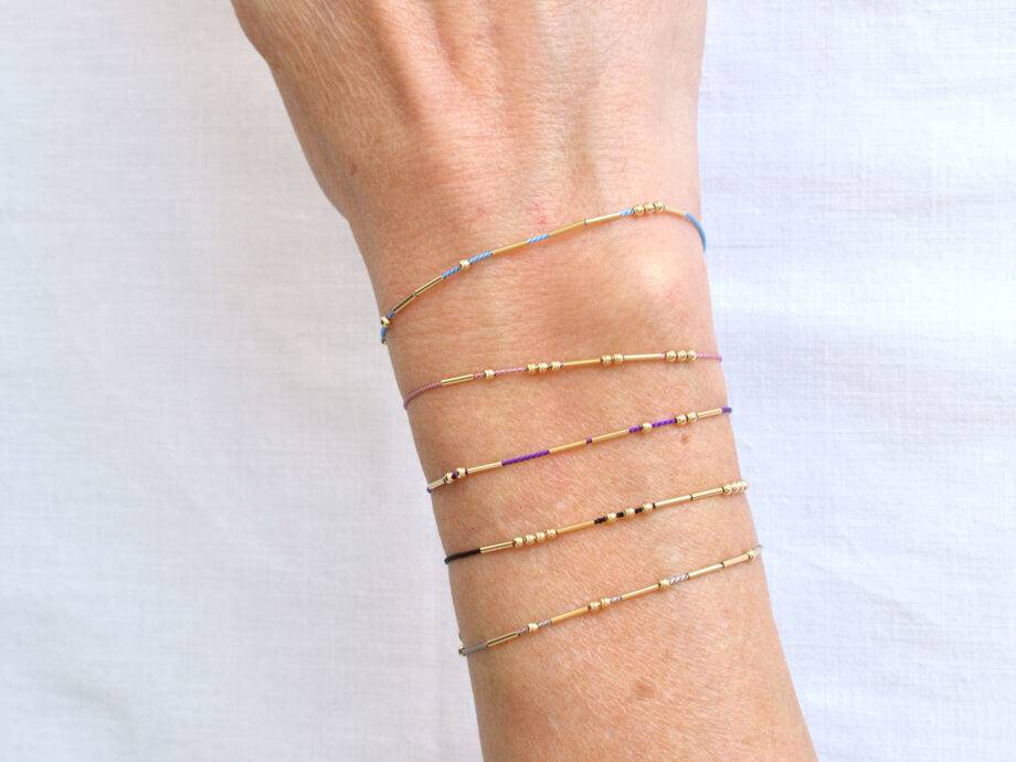 Renna Deluxe MORSE CODE Armband in gold Im Verkauf
