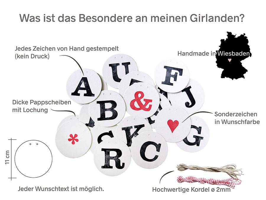 Renna Deluxe DANKE Girlande Hochzeitsgirlande Günstiger Verkauf