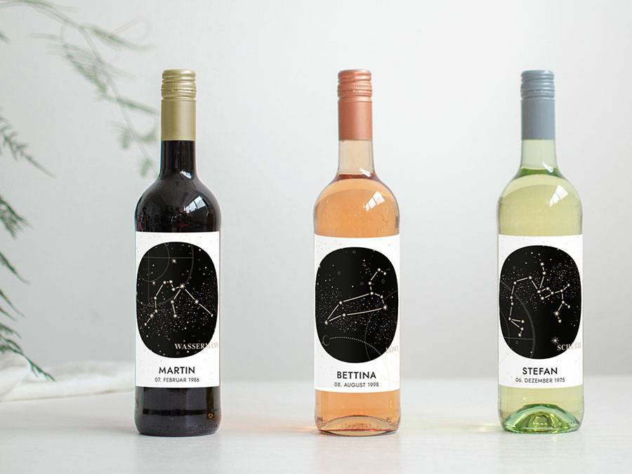 Renna Deluxe Sternzeichen Steinbock | Personalisiertes Weinlabel Neuheiten