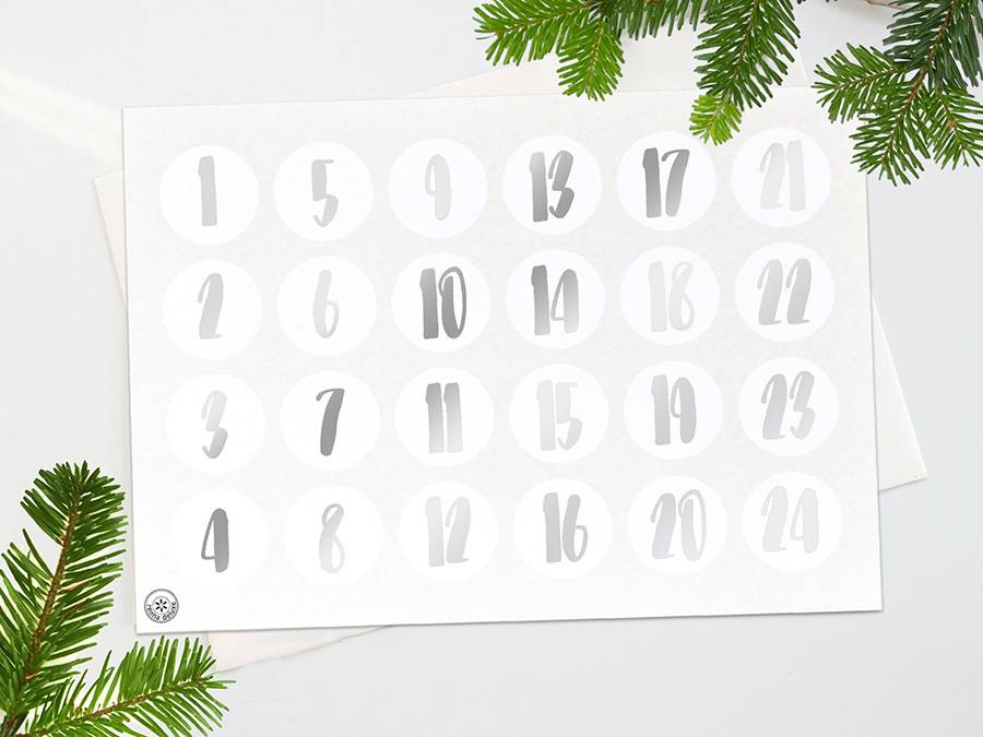Renna Deluxe ADVENTSKALENDER Zahlen in SILBER Speichern exportieren
