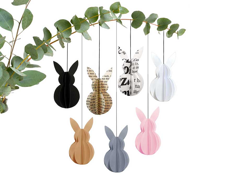 Renna Deluxe Anhänger Osterhase in Schwarz-Weiß Outlet