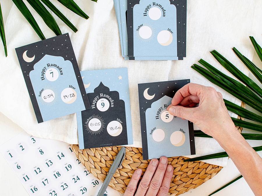 Renna Deluxe RAMADAN Kalender Karten für Sahur und Iftar Wochenangebot