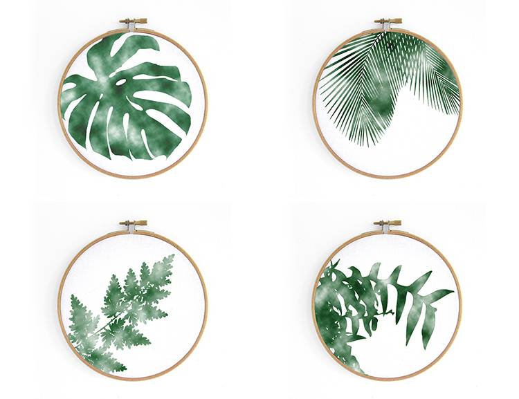 Renna Deluxe Palme _ Bild im Stickrahmen Große Rabatte