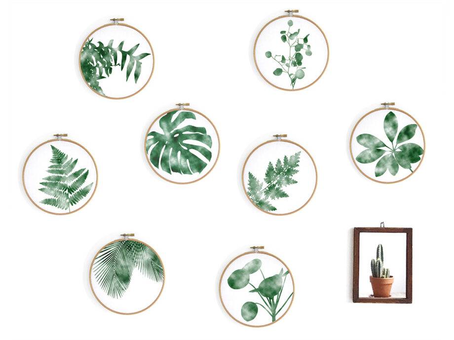 Renna Deluxe Pilea _ Bild im Stickrahmen Neuheiten