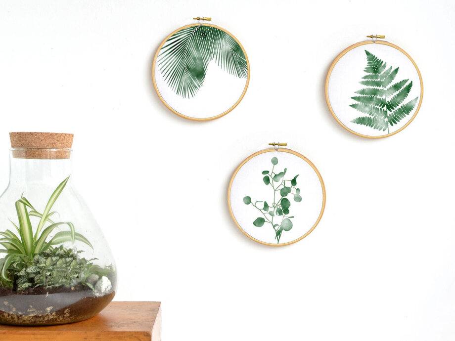 Renna Deluxe Pilea _ Bild im Stickrahmen Neuheiten