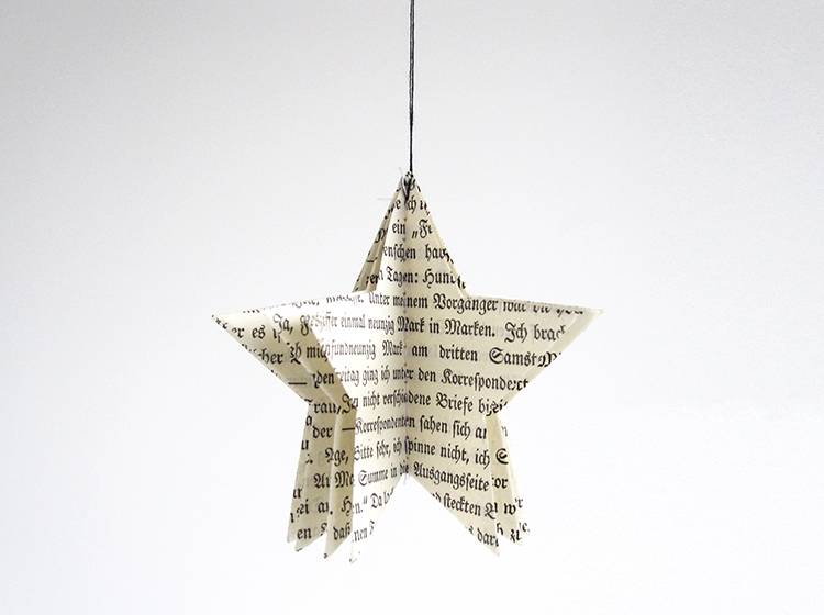 Renna Deluxe Weihnachtskarte mit Stern aus vintage Papier Kostenlose Rückgabe
