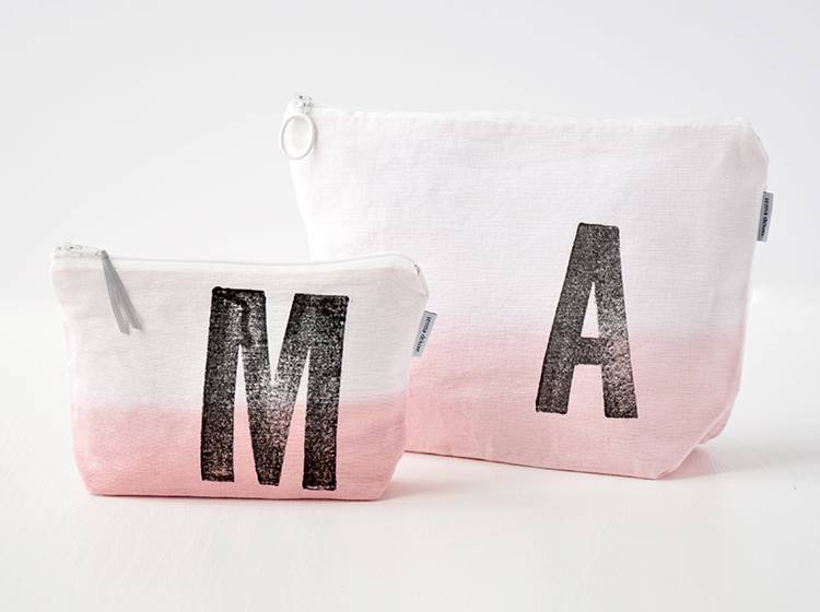 Renna Deluxe Kosmetiktasche ROSA mit Monogramm personalisiert Vierteljährliche Förderung