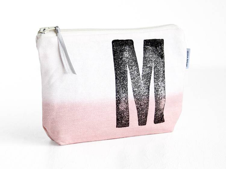 Renna Deluxe Kosmetiktasche ROSA mit Monogramm personalisiert Vierteljährliche Förderung