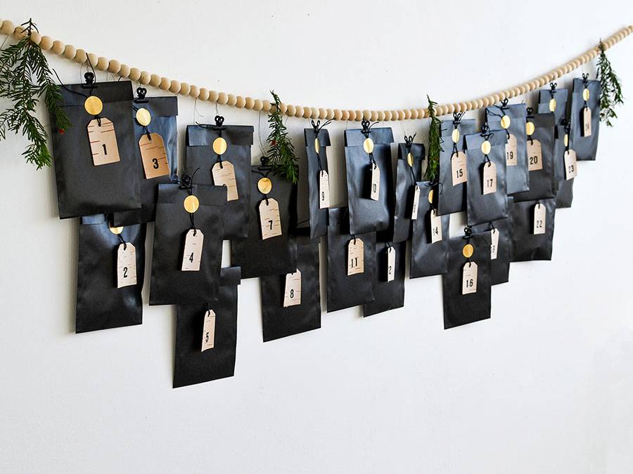 Renna Deluxe Adventskalender Zahlen Anhänger aus Birkenrinde Clearance-Verkauf