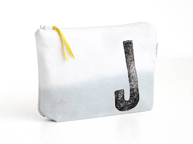 Renna Deluxe Schminktasche GRAU mit Monogramm personalisiert Blitzverkäufe