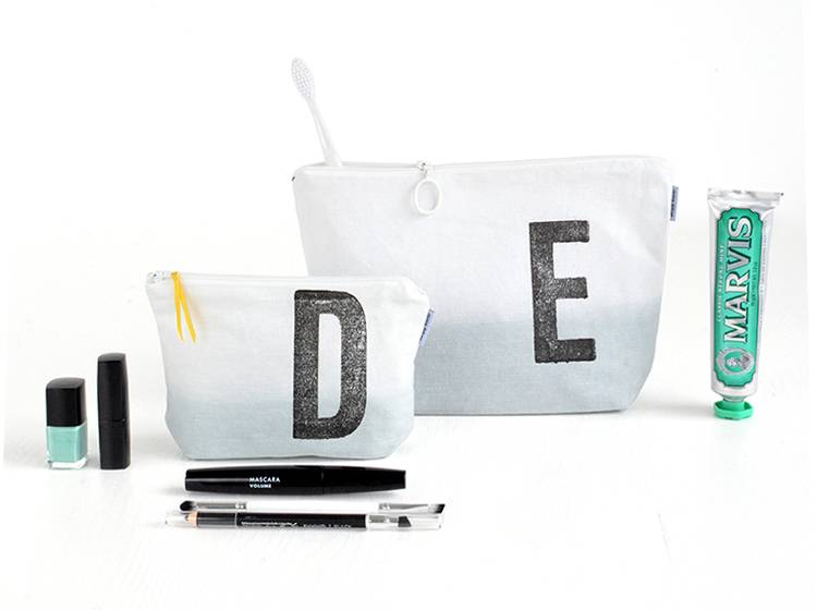 Renna Deluxe Kulturtasche GRAU mit Monogramm personalisiert Fabrik Onlineshop