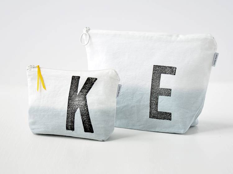 Renna Deluxe Kulturtasche GRAU mit Monogramm personalisiert Fabrik Onlineshop
