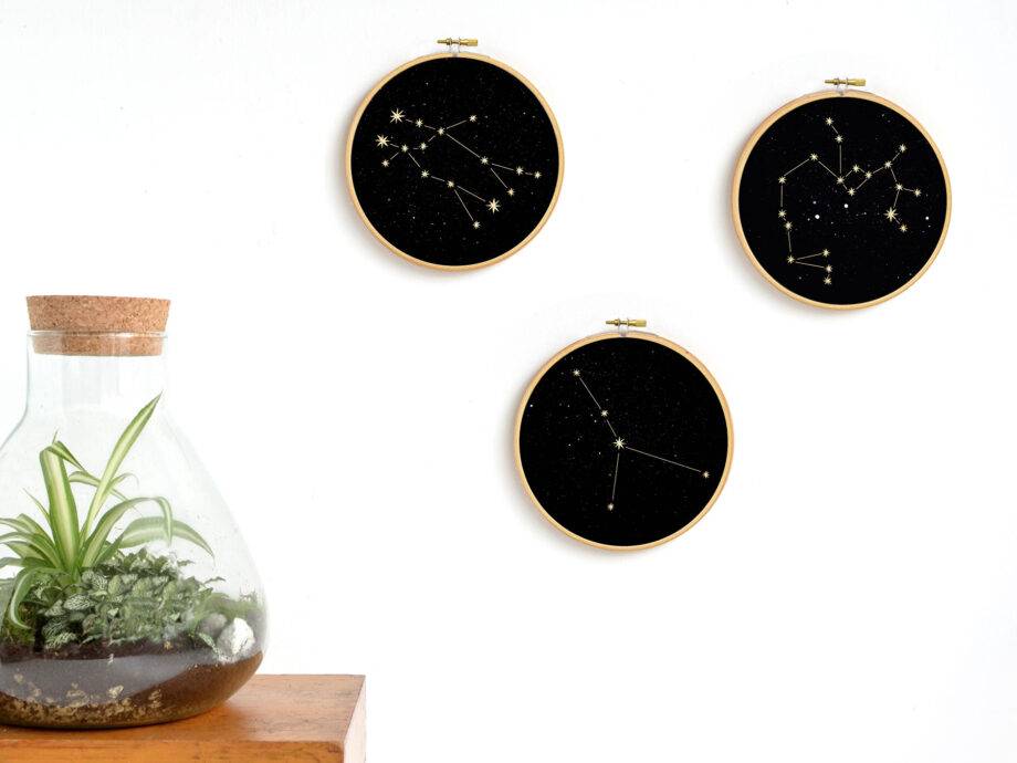 Renna Deluxe Löwe Sternzeichen Bild im Stickrahmen Top Angebot