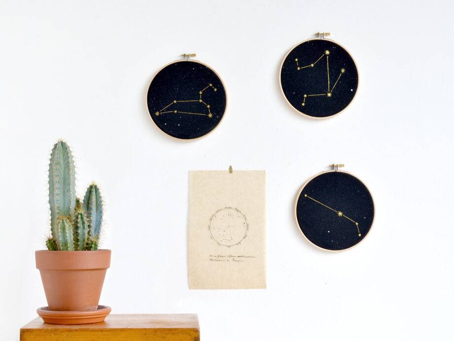 Renna Deluxe Widder Sternzeichen Bild im Stickrahmen Zeitlich begrenztes Angebot