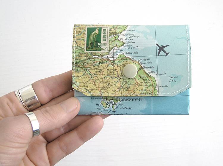 Renna Deluxe Atlas Portemonnaie aus Landkarten Verkauf